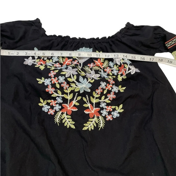 Free People Women Black Off The Shoulder Embroidery Dress - Picture 9 of 11